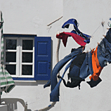 Wind-whipped CLothes - Santorini